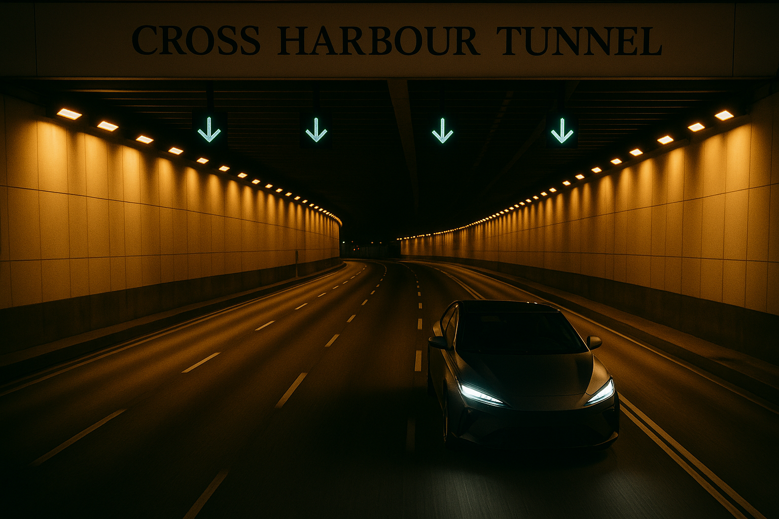 Car in tunnel